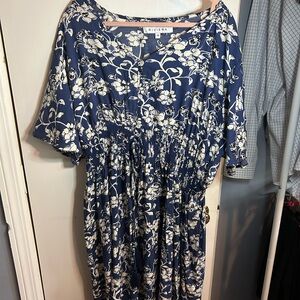 Riviera Blue and White Floral Dress